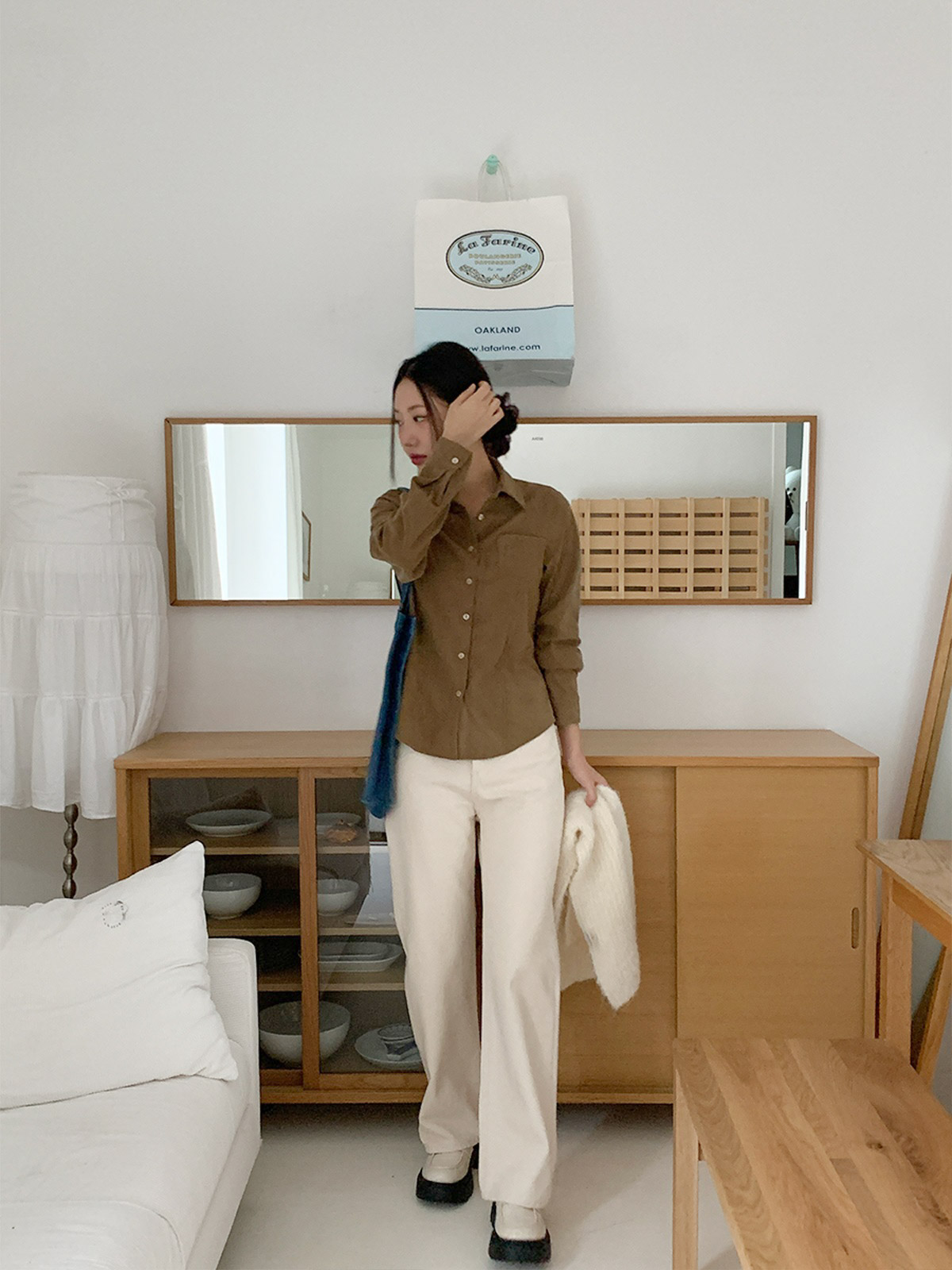 コーデュロイワンポケットダーツスリムシャツ | 詳細画像4