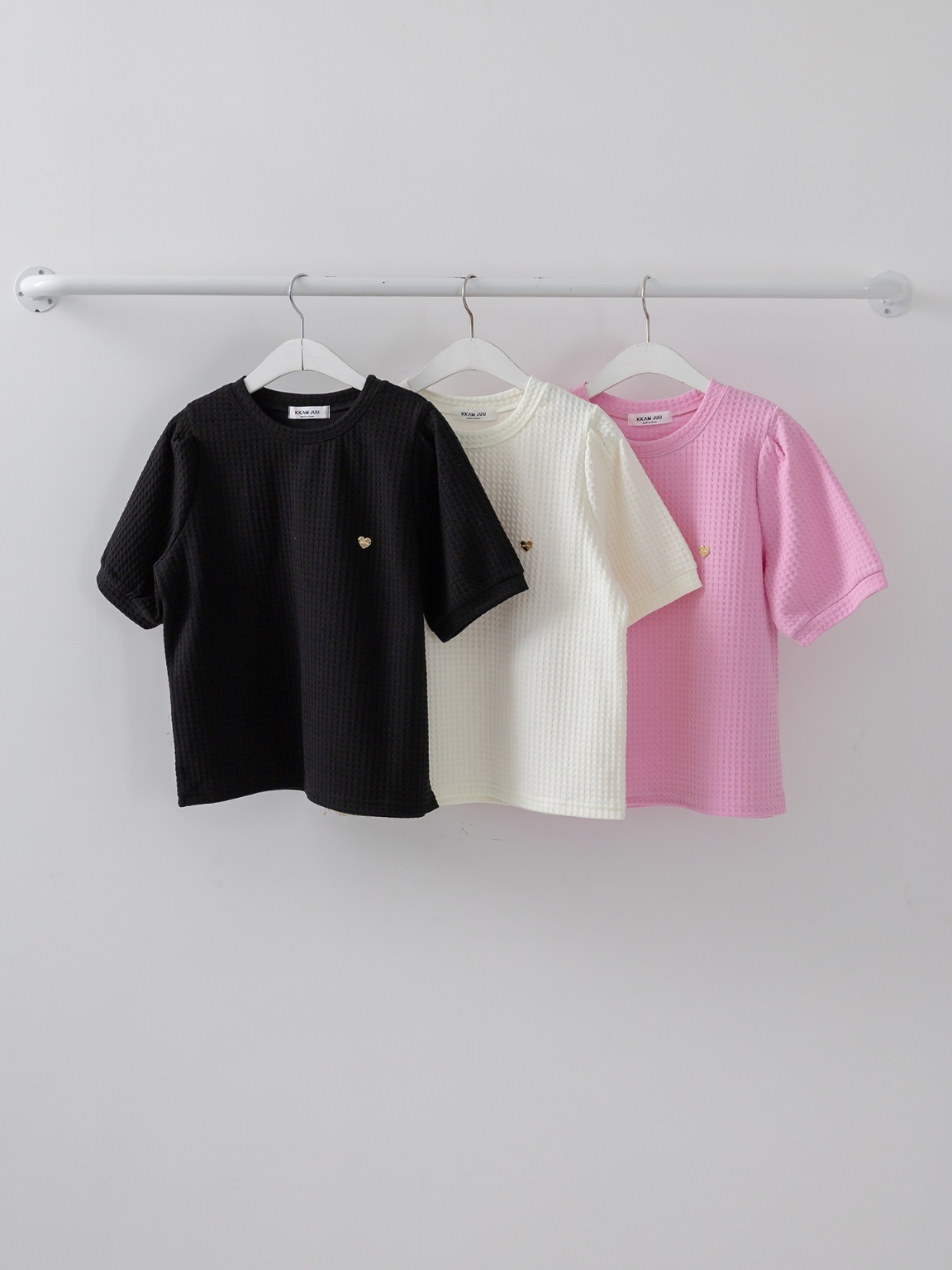 ハートチャームワッフルパフ半袖Tシャツ | 詳細画像22