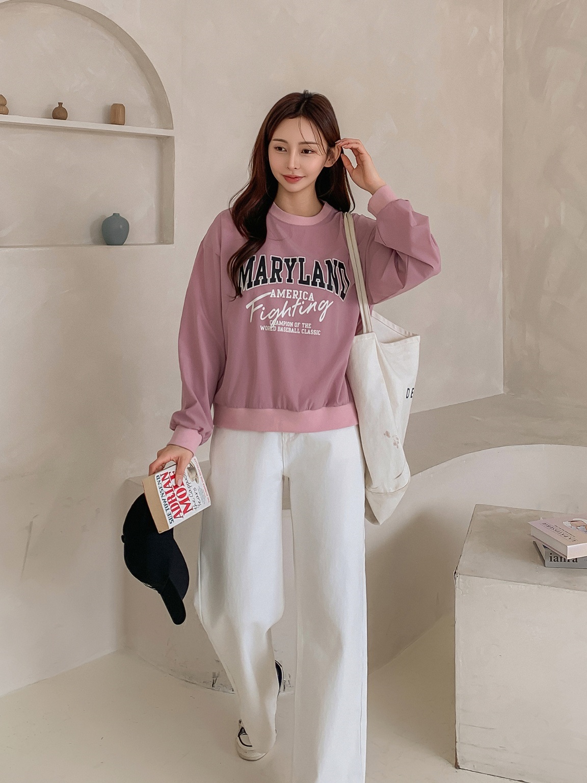 ナイロンブレンドMARYLANDロゴスウェット | レディースファッション