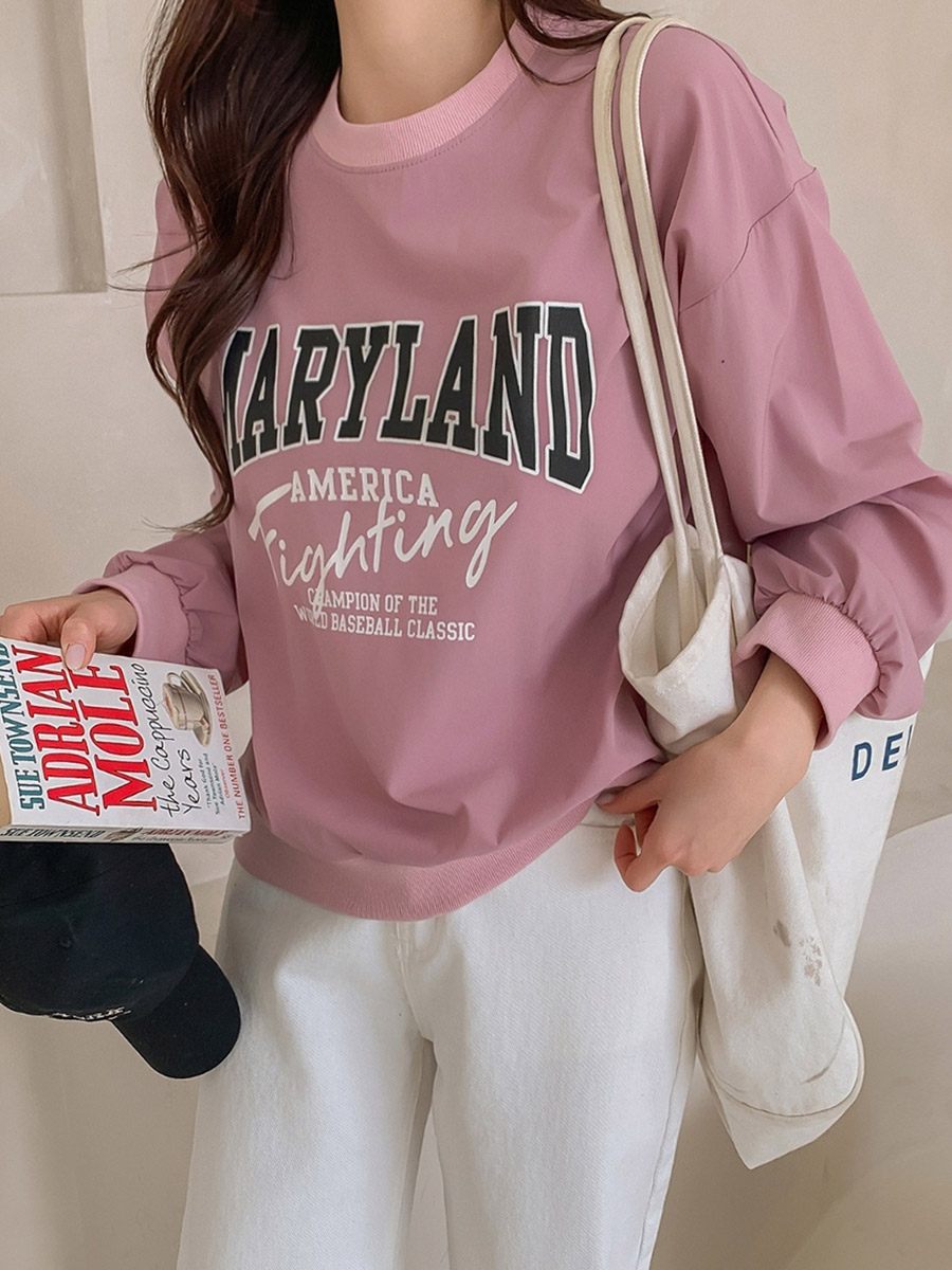 ナイロンブレンドMARYLANDロゴスウェット | レディースファッション