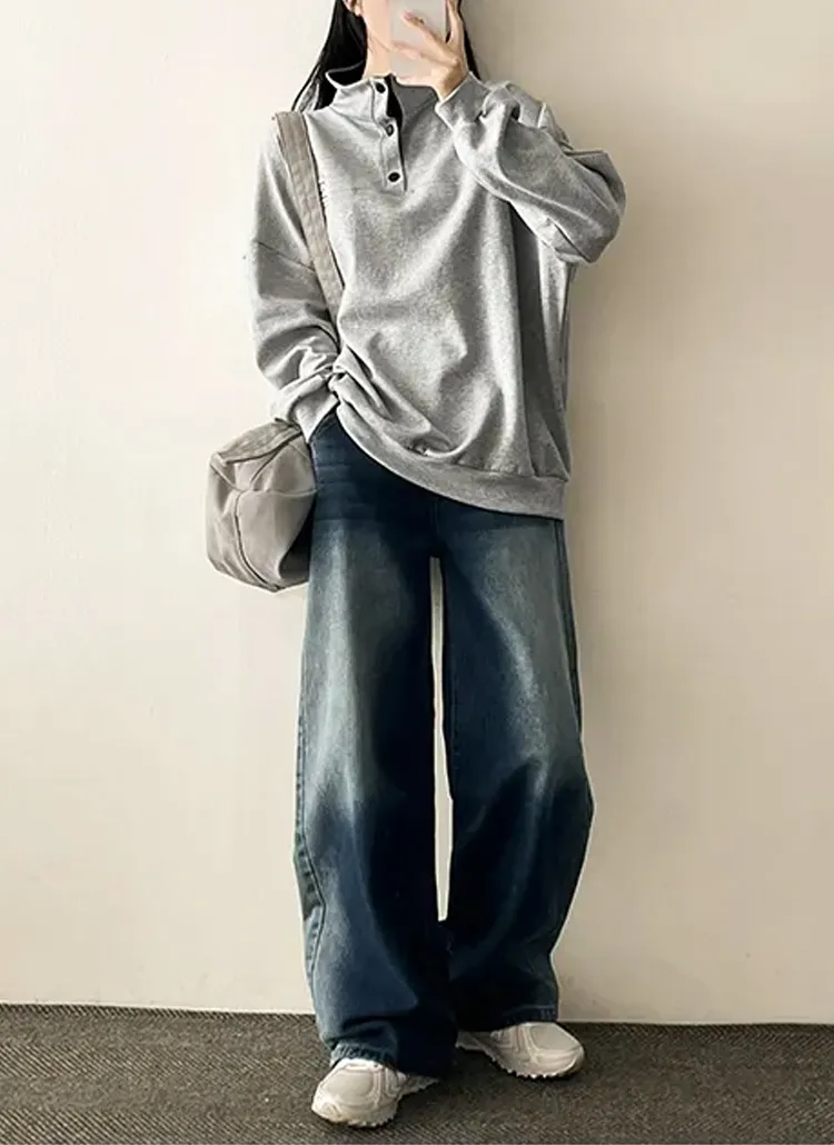 ウエストバックゴムウォッシュデニムパンツ | hijjoo | 詳細画像1