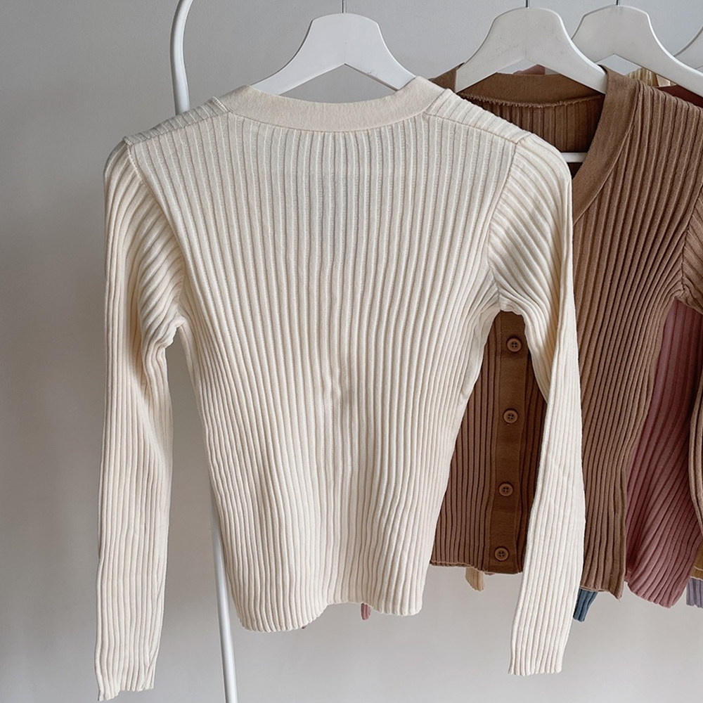 Vネックリブカーディガン | レディースファッション通販 - DHOLIC