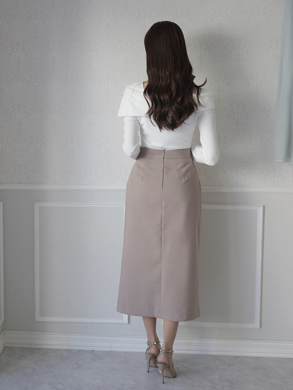 オフショル風スリム長袖Tシャツ | 詳細画像10