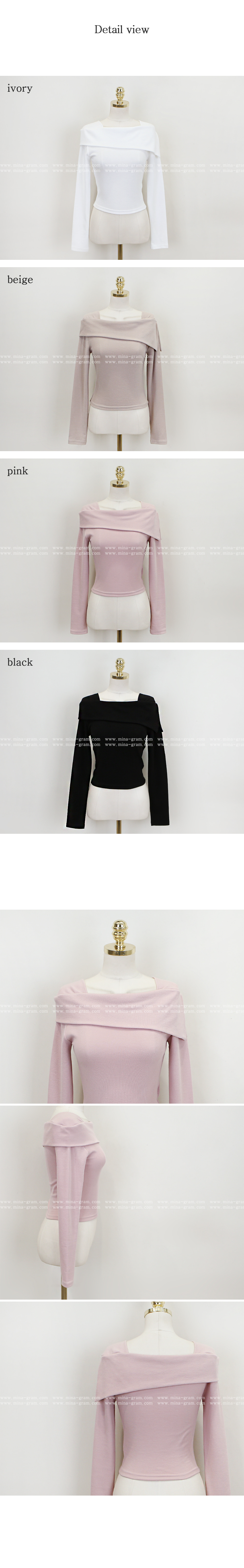 オフショル風スリム長袖Tシャツ | 詳細画像13