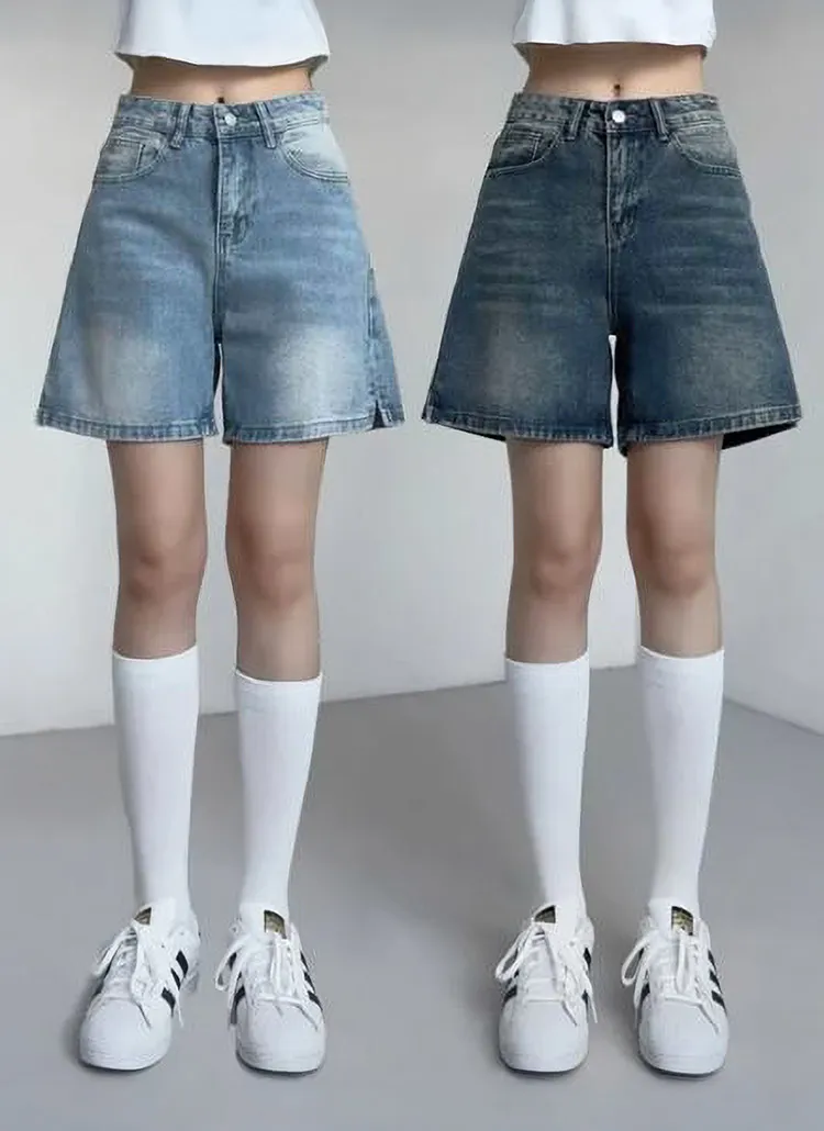 サイドスリットハーフデニムパンツ | 詳細画像1