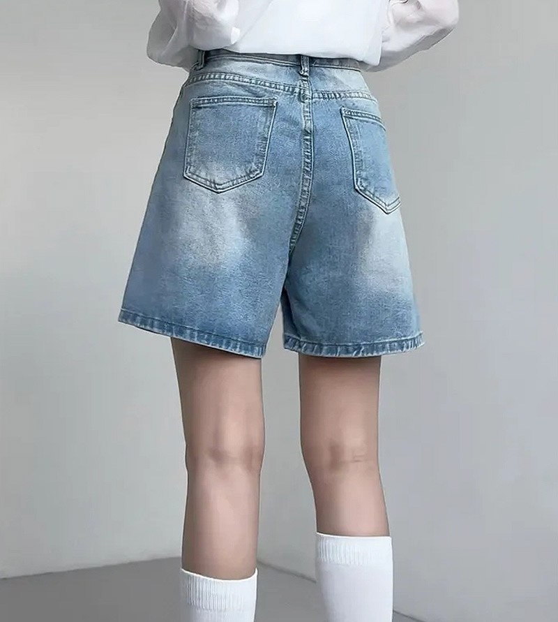 サイドスリットハーフデニムパンツ | 詳細画像4