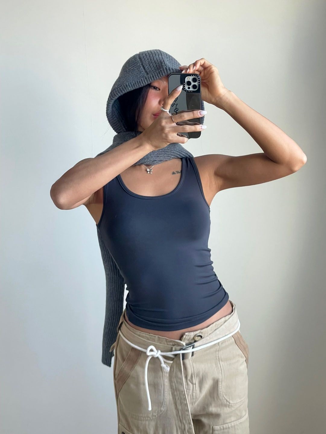 Uネックスリムタンクトップ | 詳細画像9