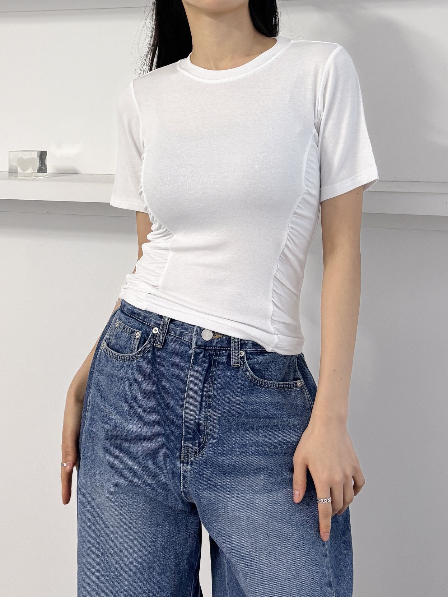 シャーリングタイト半袖Tシャツ | 詳細画像7