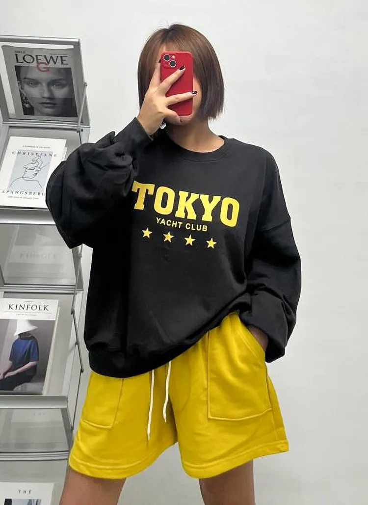 TOKYOロゴスウェット&ドロストポケットハーフパンツSET | 詳細画像1