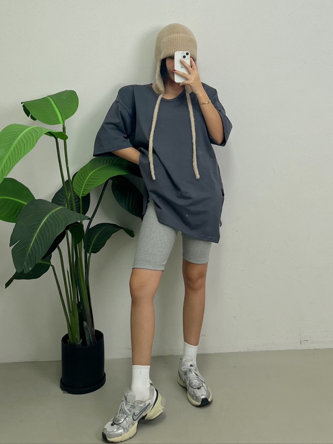 ショルダーパッドUネックスリットボクシーTシャツ | 詳細画像2