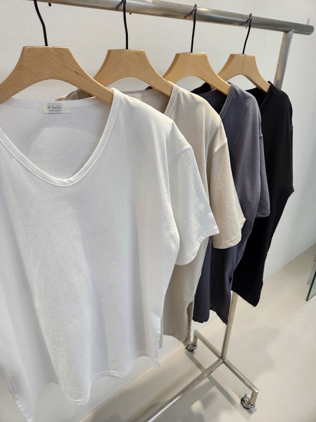 ショルダーパッドUネックスリットボクシーTシャツ | 詳細画像8