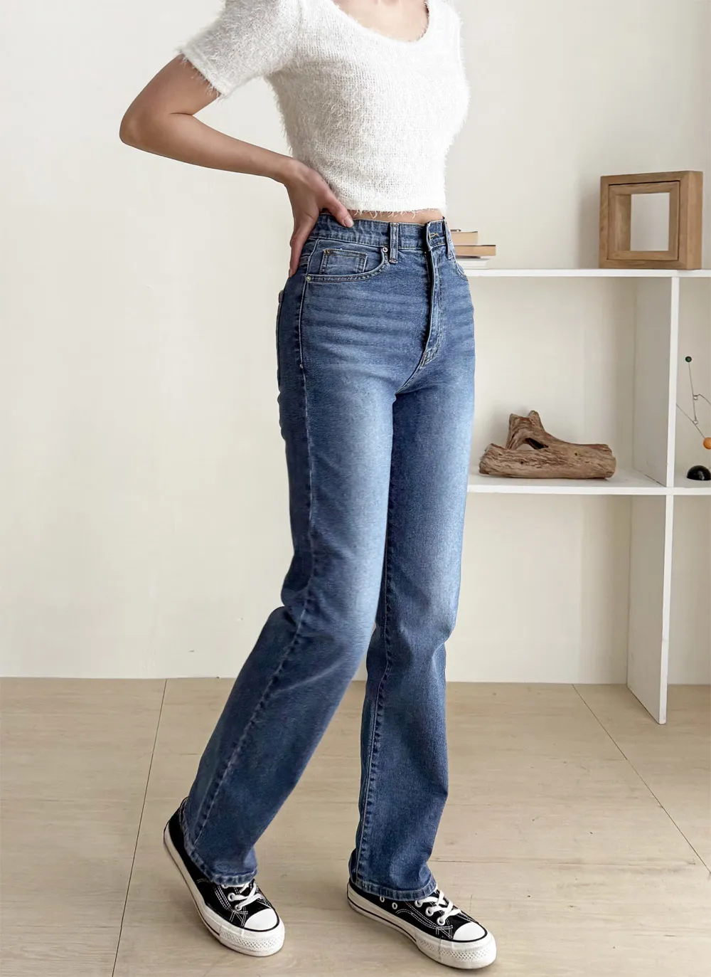 シークレットゴムストレートデニムパンツ | 詳細画像1
