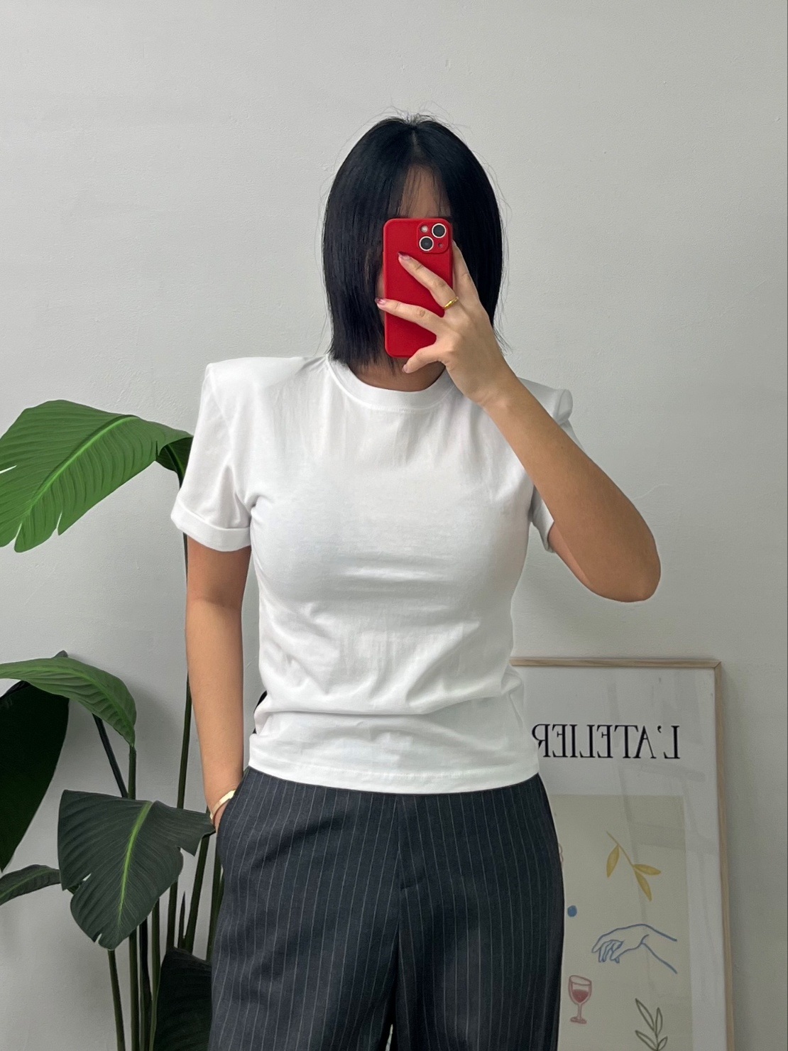 ショルダーパッドロールアップ半袖Tシャツ | 詳細画像6