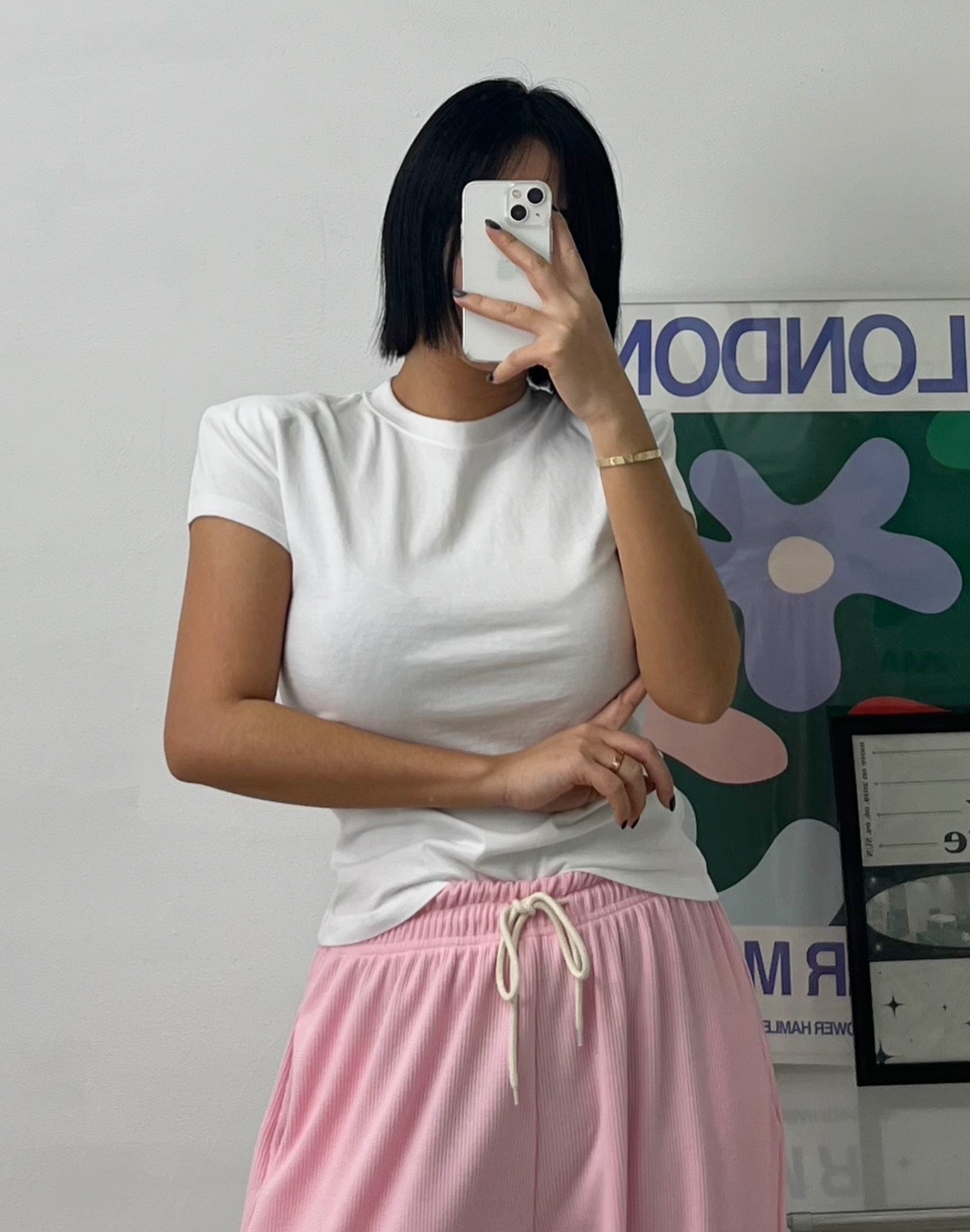 ショルダーパッド半袖クロップドTシャツ | 詳細画像4