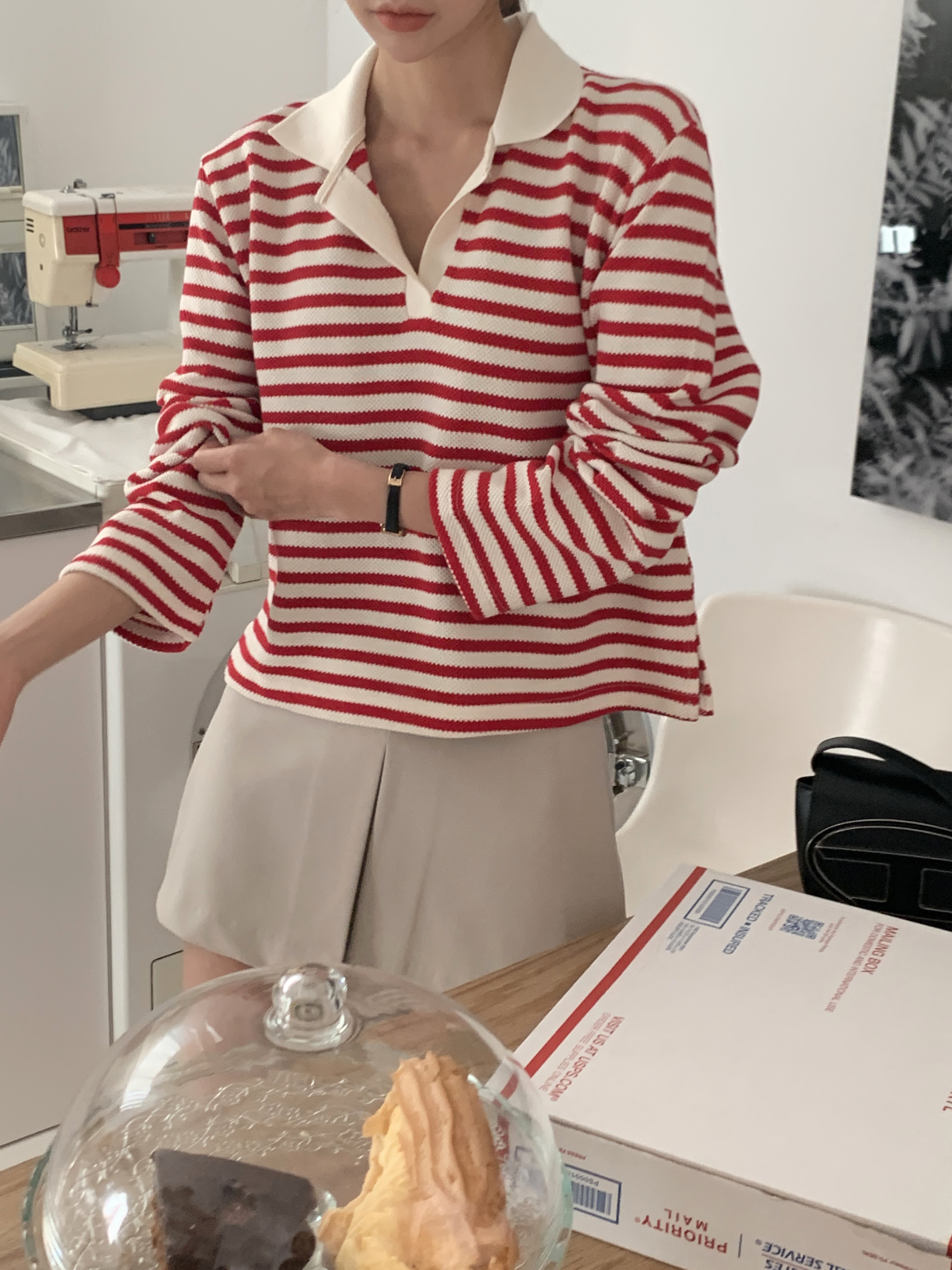 スキッパーボーダースリットTシャツ | 詳細画像3