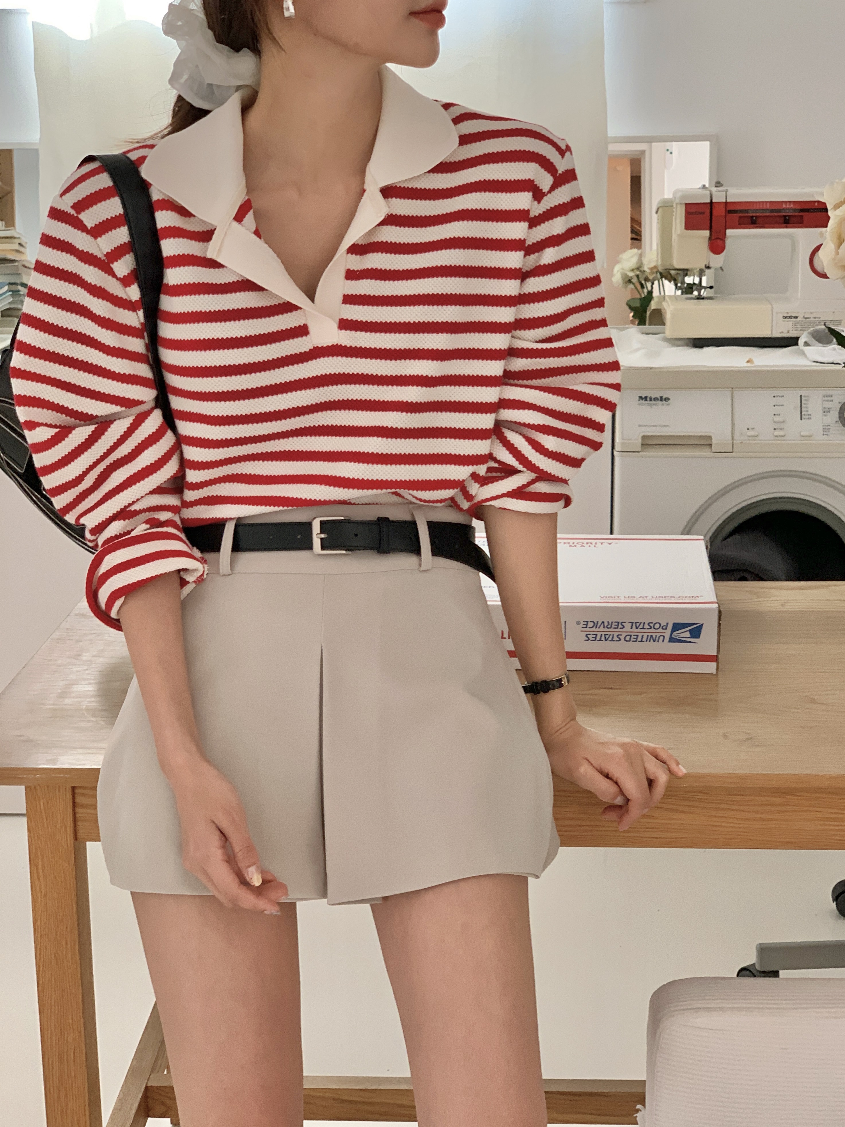 スキッパーボーダースリットTシャツ | 詳細画像12