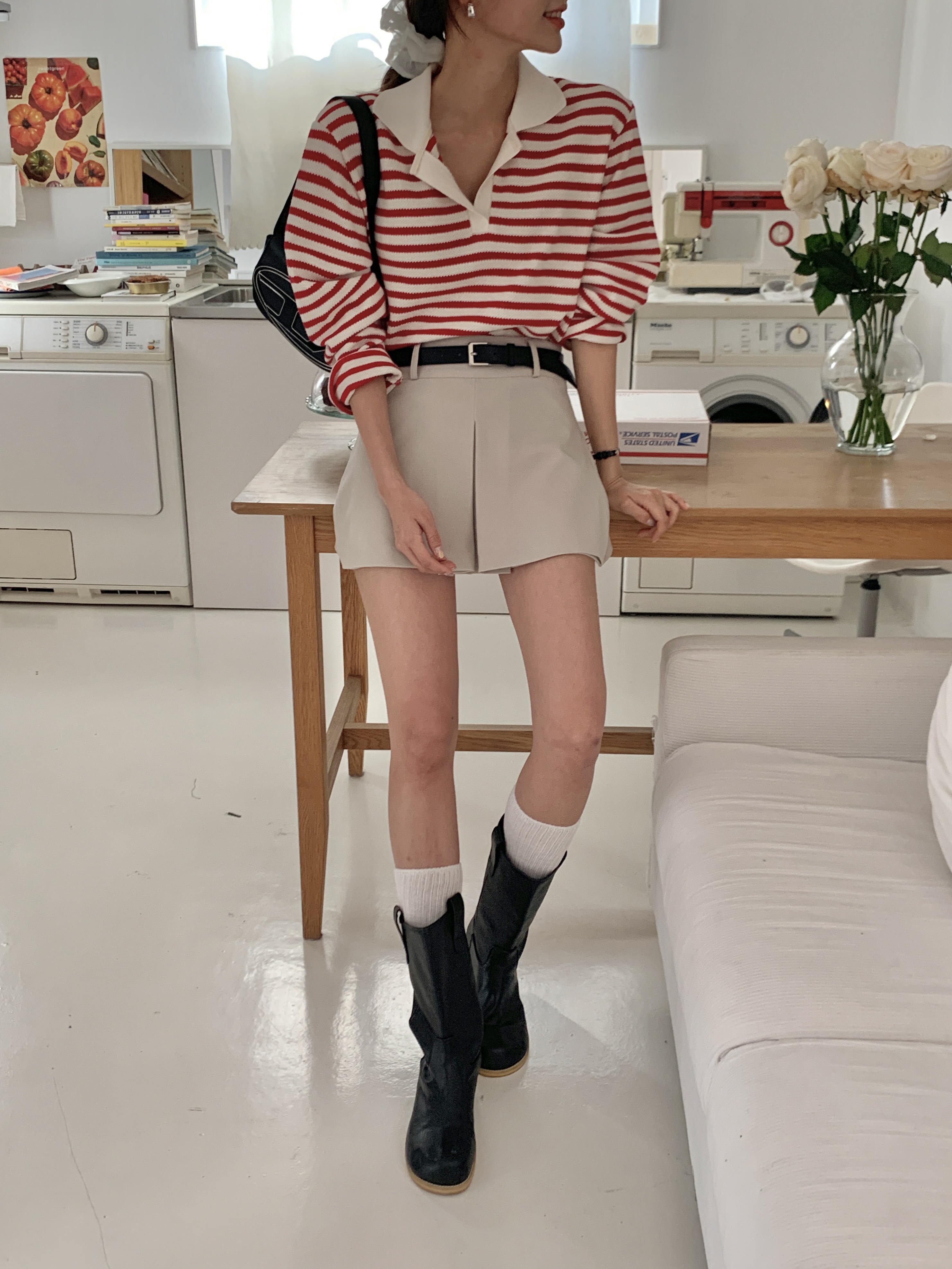 スキッパーボーダースリットTシャツ | 詳細画像5