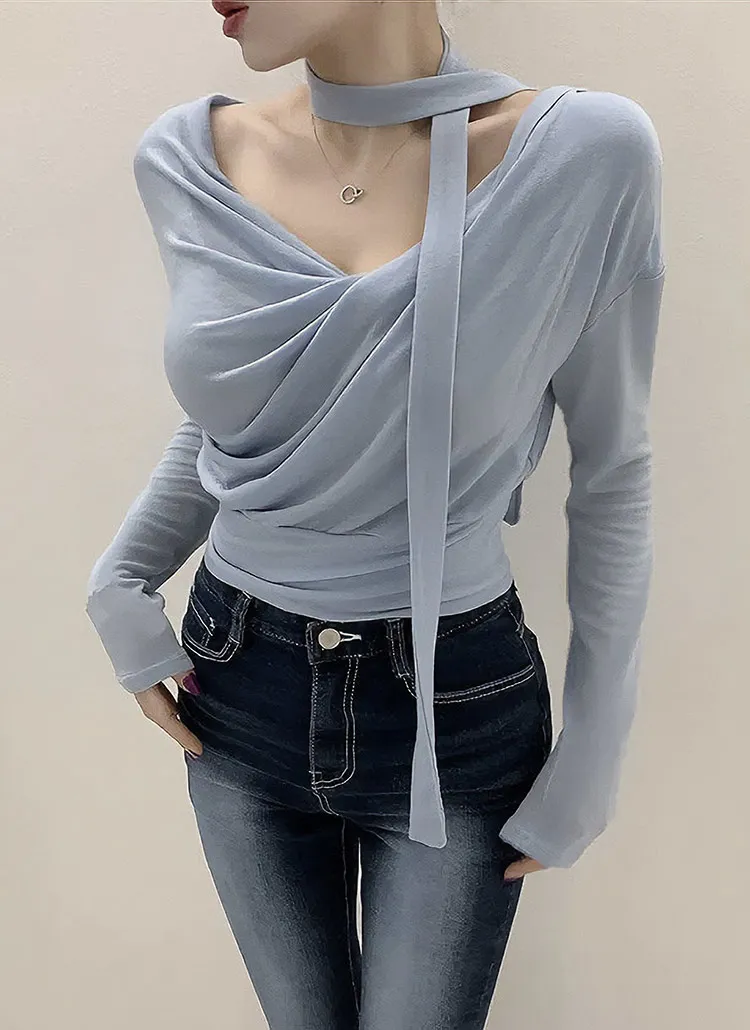 ストラップ付2WAYドレープTシャツ | 詳細画像1