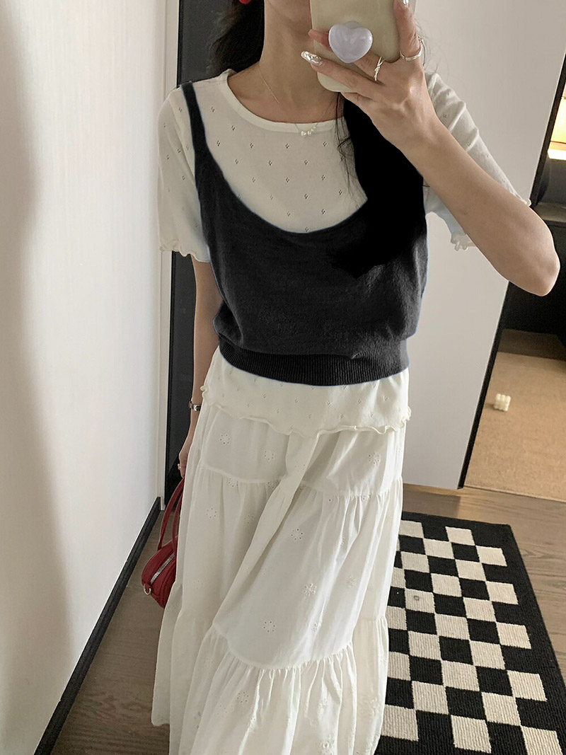 ビスチェ&パンチングメロウ半袖ニットSET | 詳細画像5