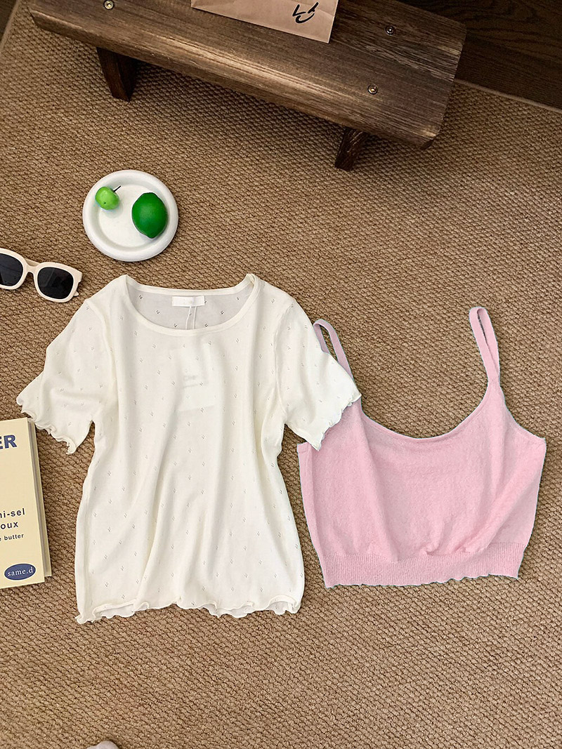 ビスチェ&パンチングメロウ半袖ニットSET | 詳細画像6