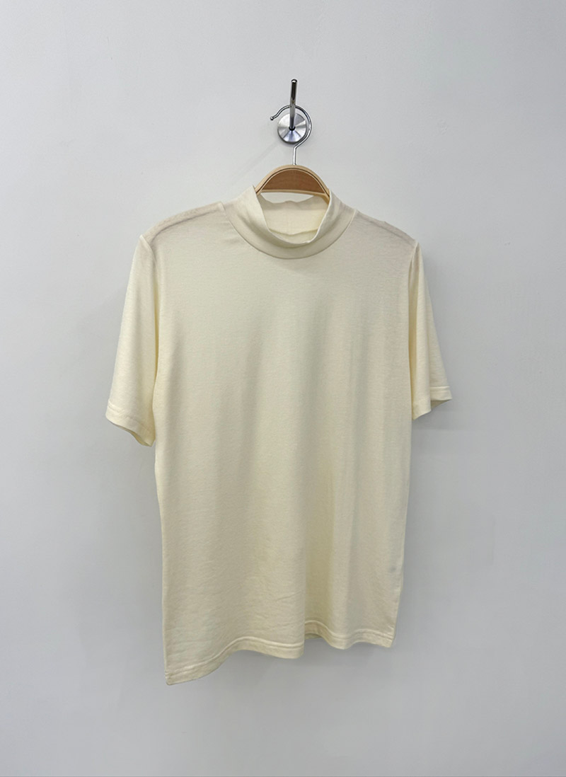 ウール混ハーフネック半袖Tシャツ | 詳細画像7