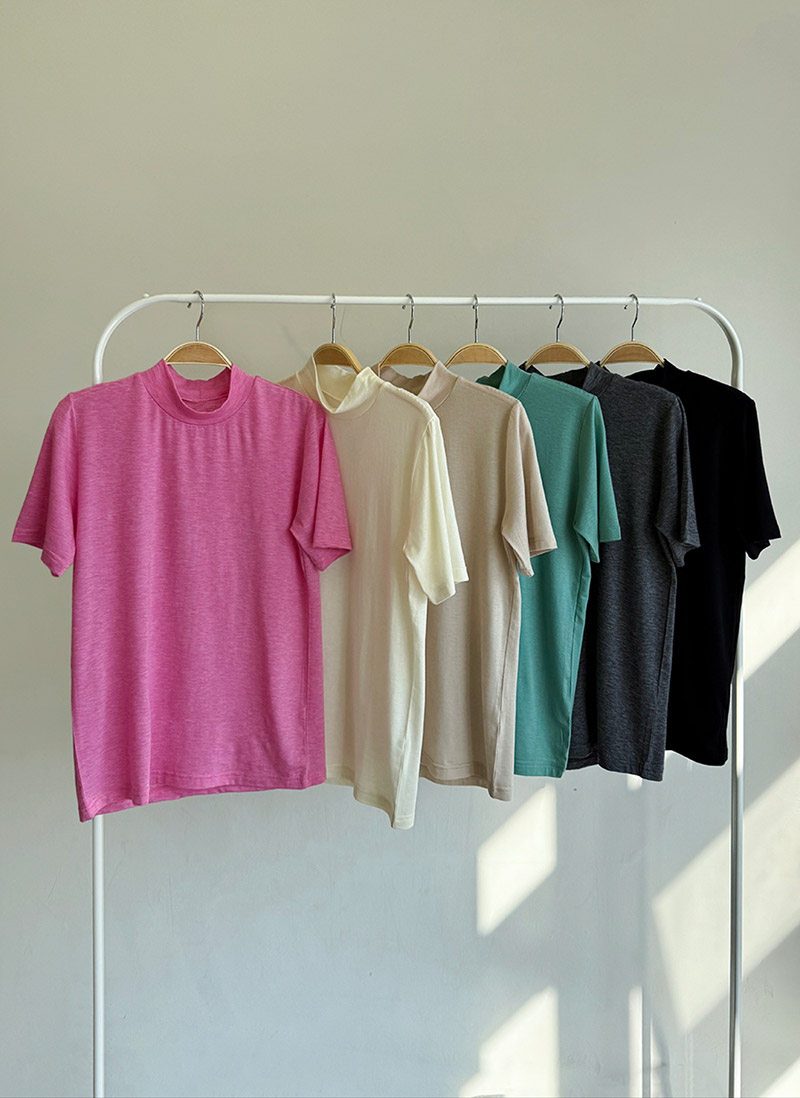 ウール混ハーフネック半袖Tシャツ | 詳細画像14