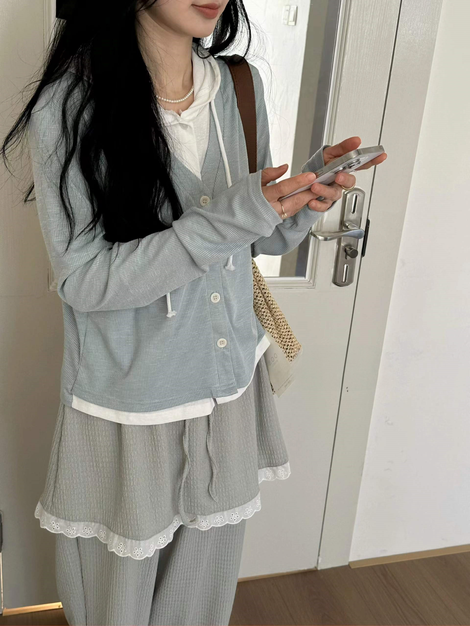 ドロストレーススカートレイヤードリンクルパンツ | 詳細画像7