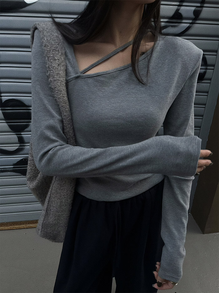 ストラップアシメネックTシャツ | 詳細画像8