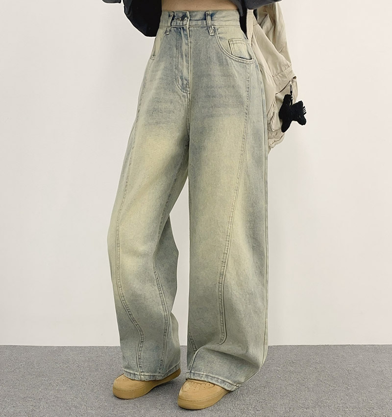 ストラップ付ラインワイドデニムパンツ | 詳細画像2