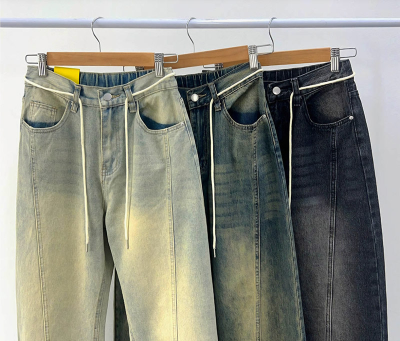 ストラップ付ラインワイドデニムパンツ | 詳細画像9