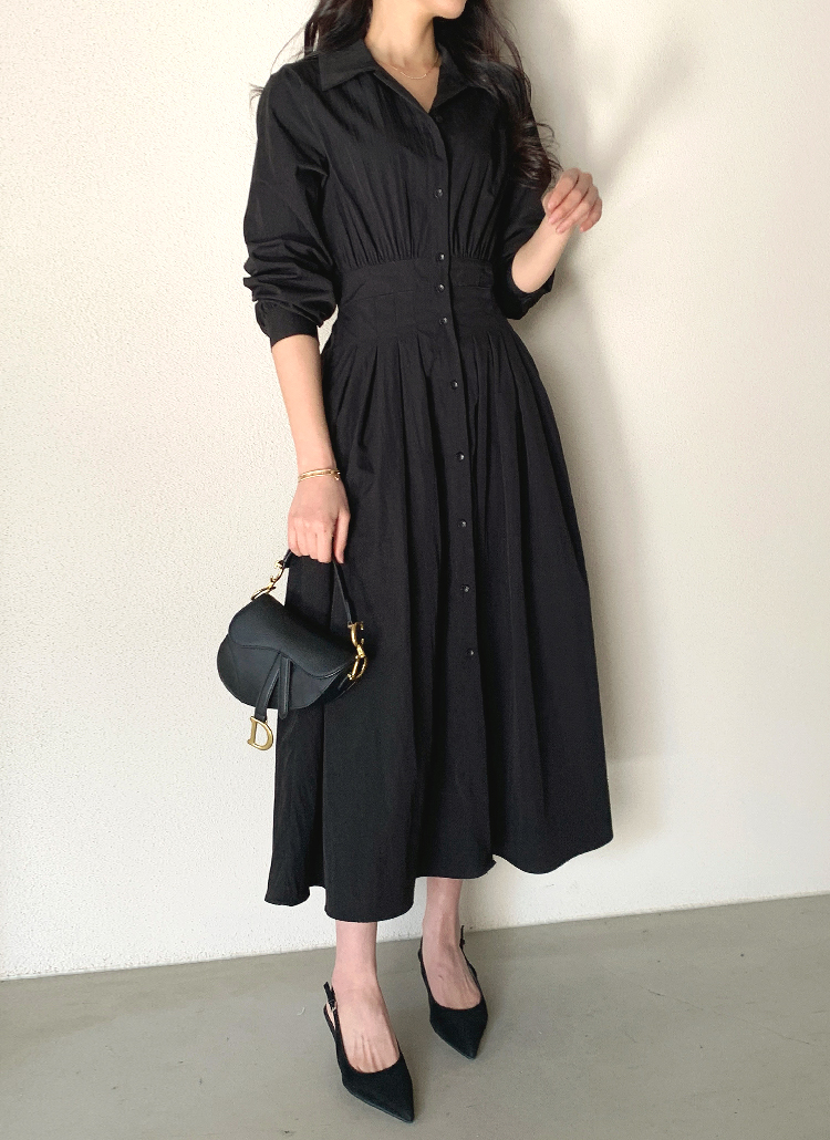 ウエストギャザータックシャツワンピース | レディースファッション