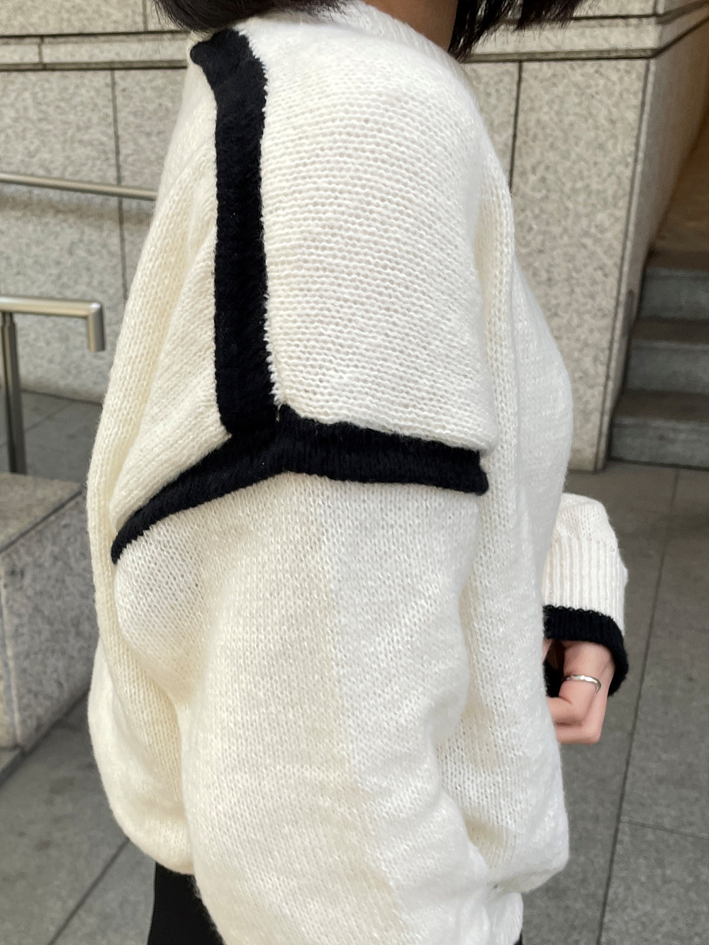 配色ルーズラウンドニット | 詳細画像10