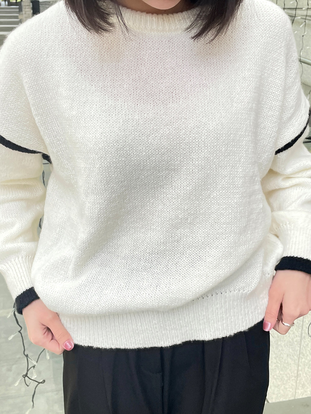 配色ルーズラウンドニット | 詳細画像11