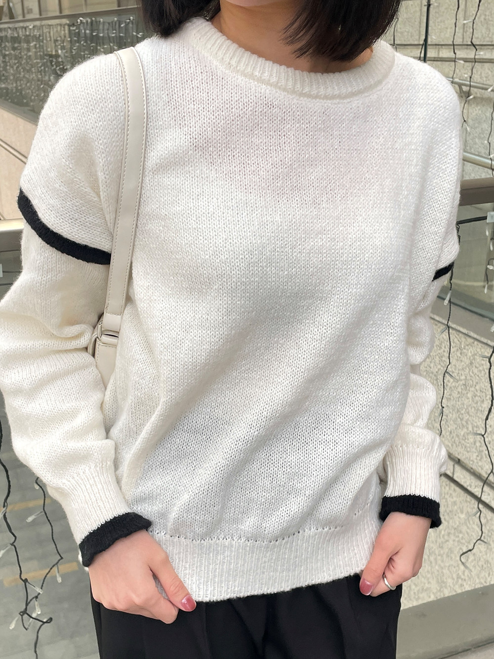 配色ルーズラウンドニット | 詳細画像12