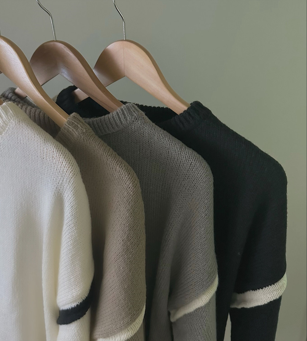 配色ルーズラウンドニット | 詳細画像15