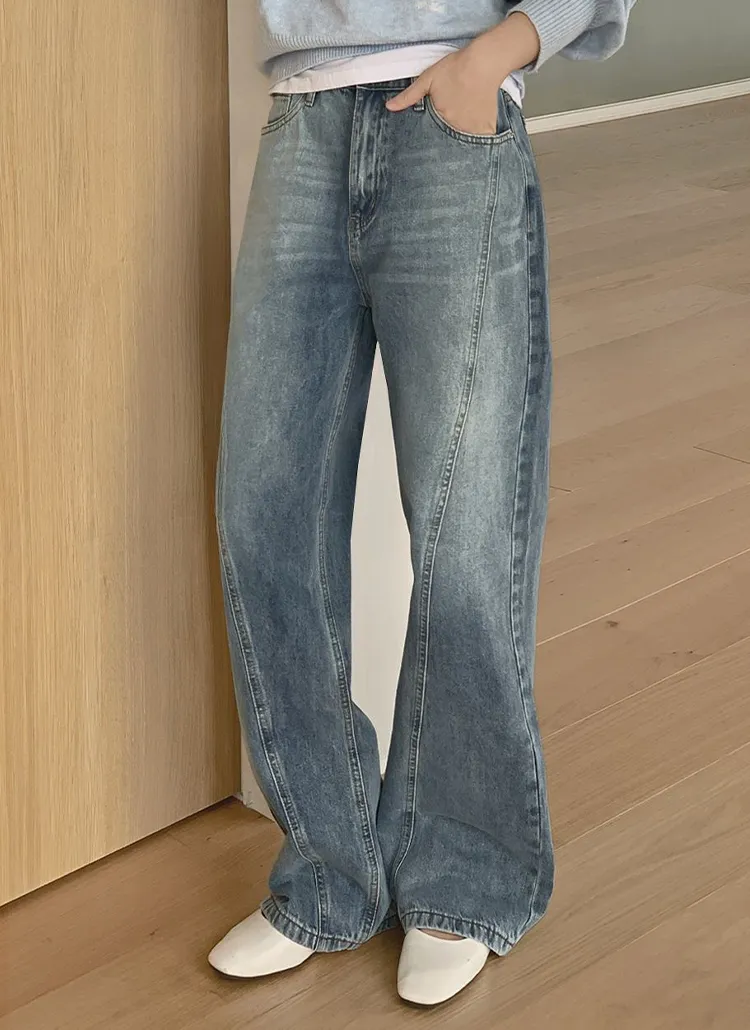 ハイウエストラインワイドデニムパンツ | hotping | 詳細画像1