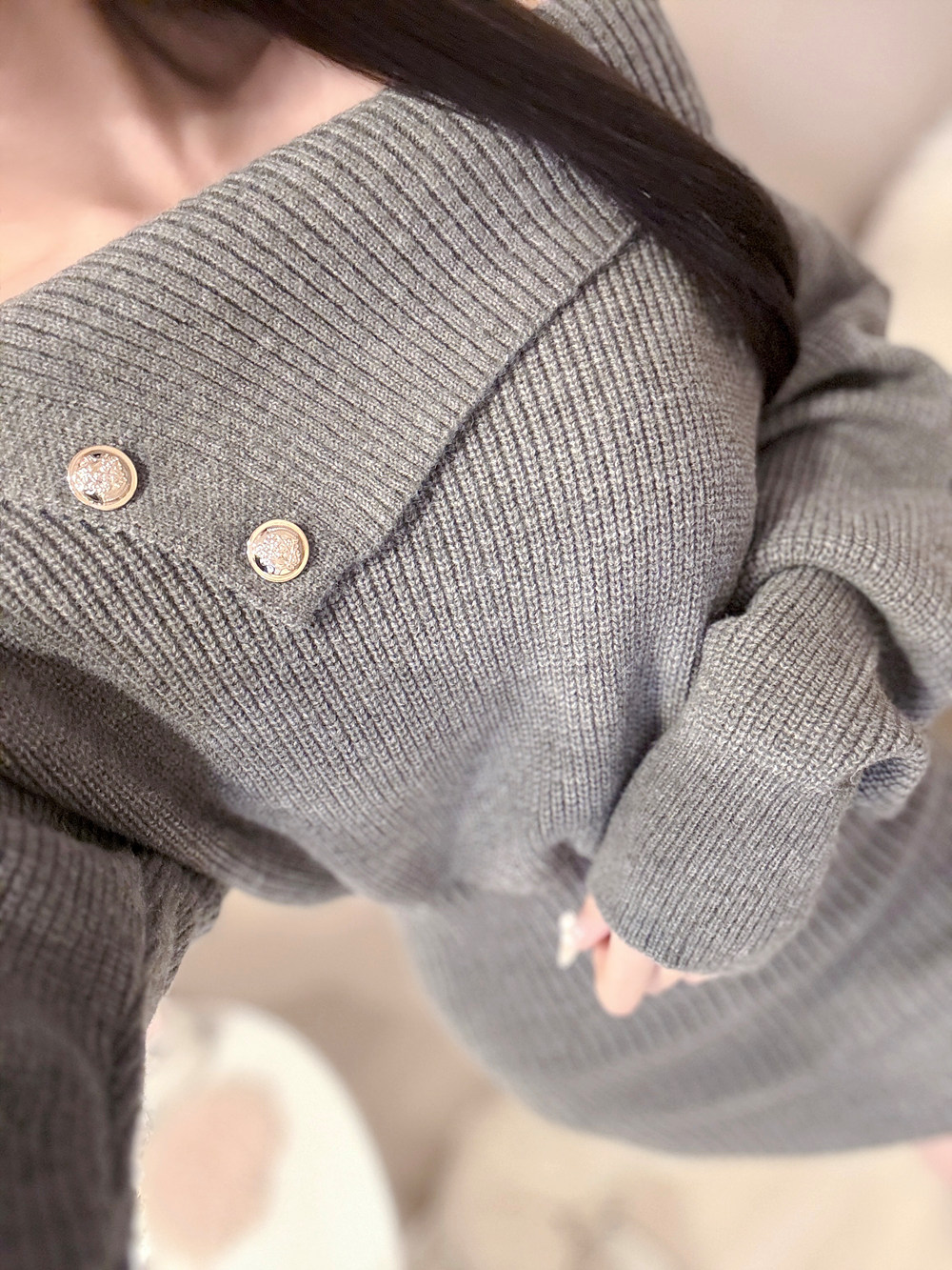 ゴールドボタンオフショルミニワンピース | 詳細画像9