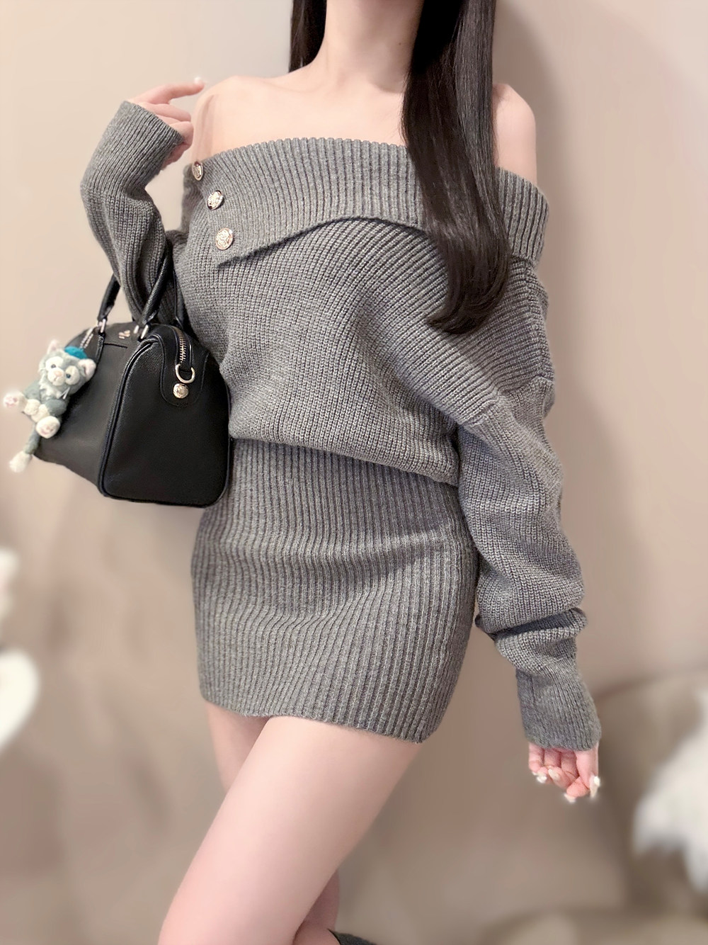 ゴールドボタンオフショルミニワンピース | 詳細画像11