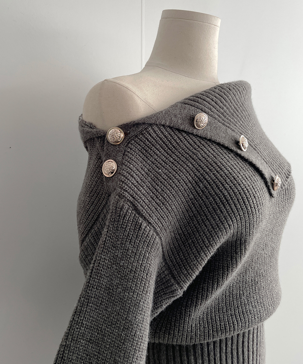 ゴールドボタンオフショルミニワンピース | 詳細画像17