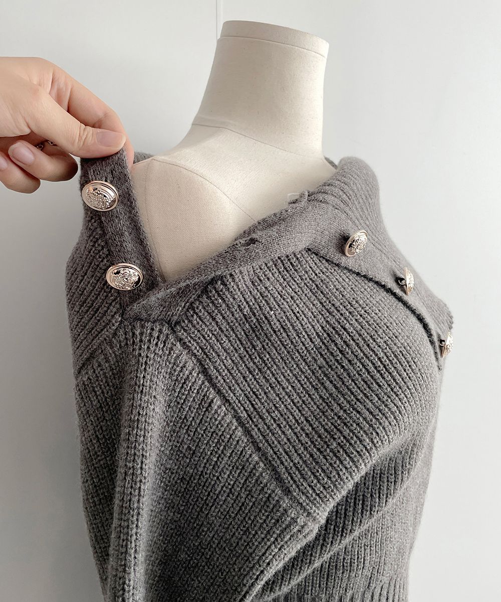 ゴールドボタンオフショルミニワンピース | 詳細画像18