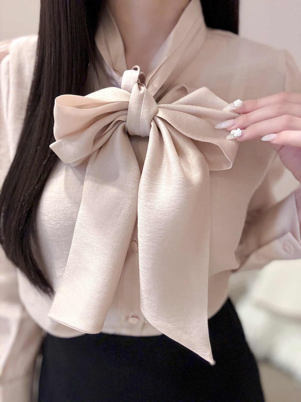 リボンシアーパフブラウス | 詳細画像8