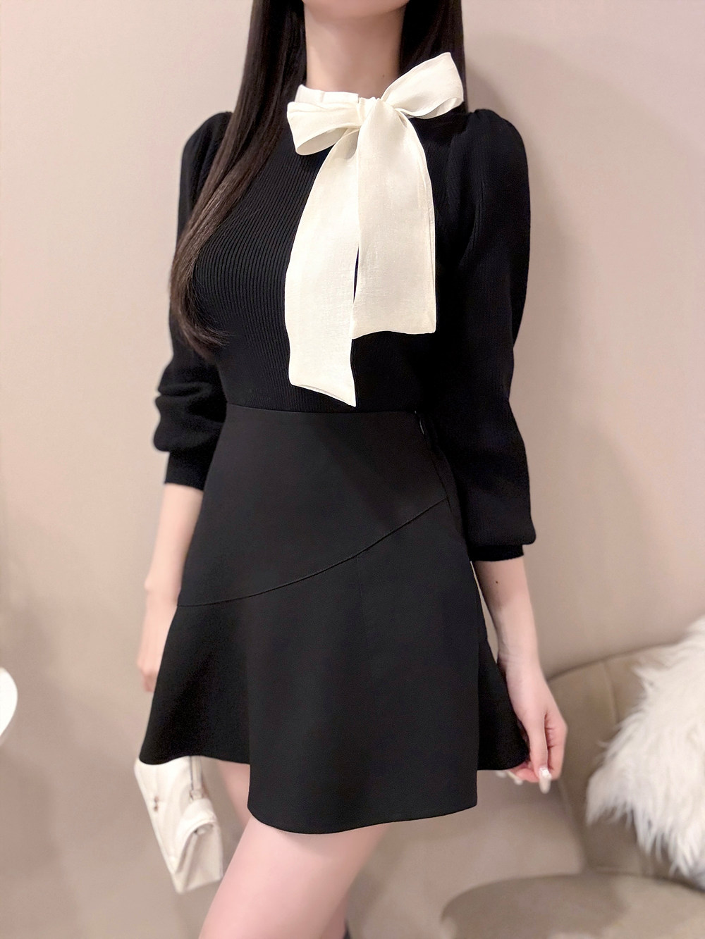 配色スカーフパフニット | 詳細画像10