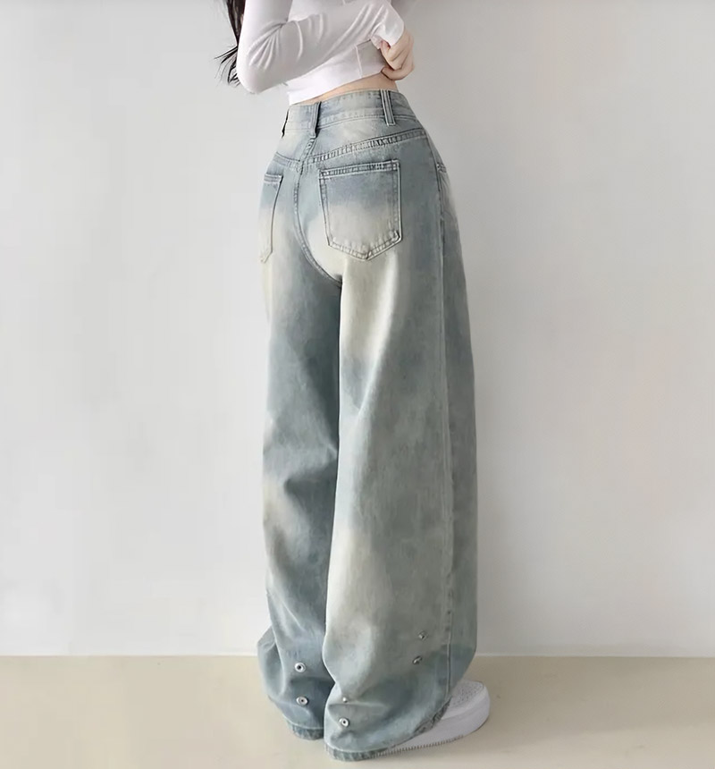ボタンヘムビンテージワイドデニムパンツ | 詳細画像6