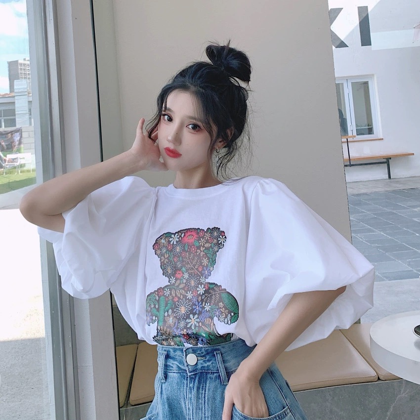 フラワーベアバルーン半袖Tシャツ | 詳細画像3