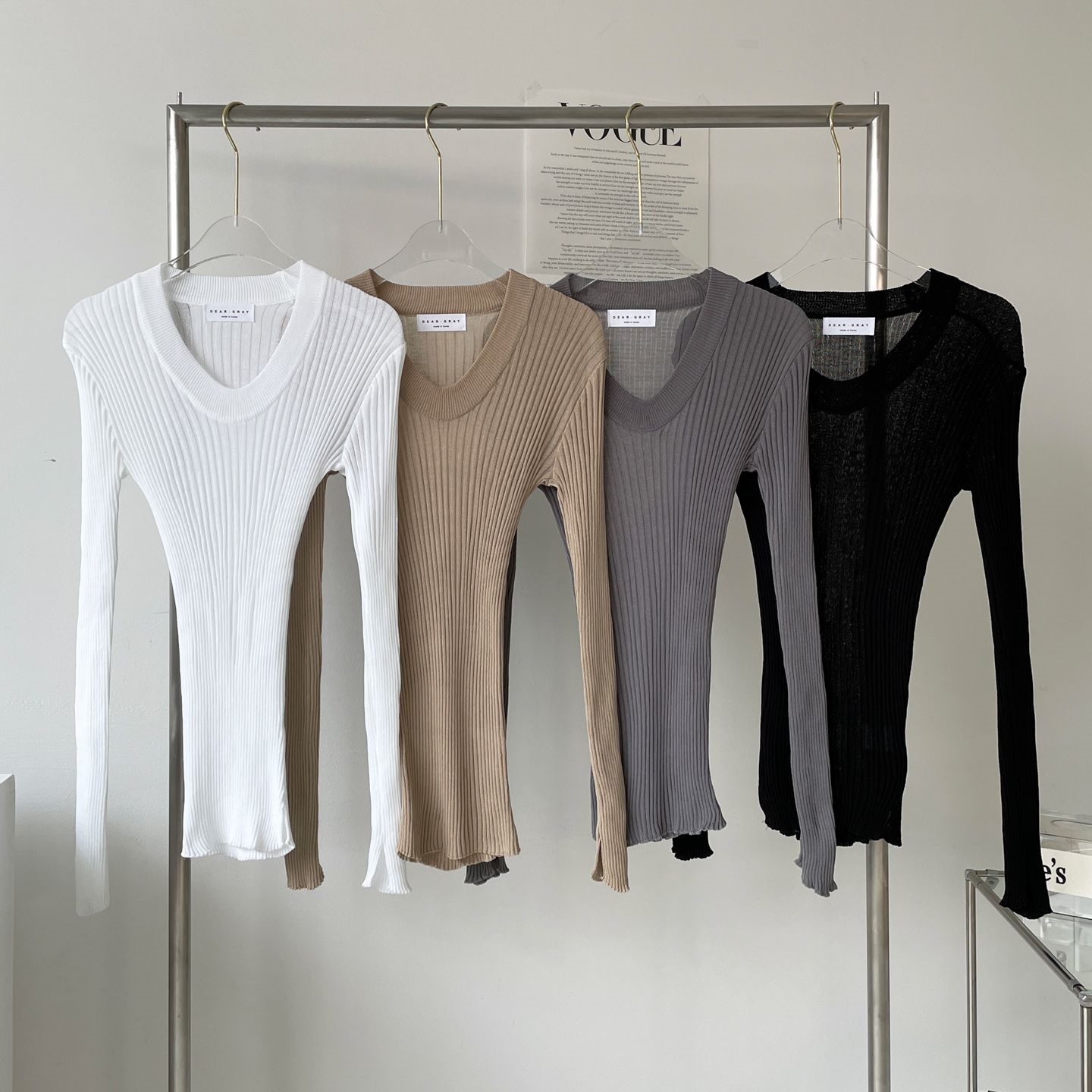 Vネックスリットスリムリブニット | 詳細画像9