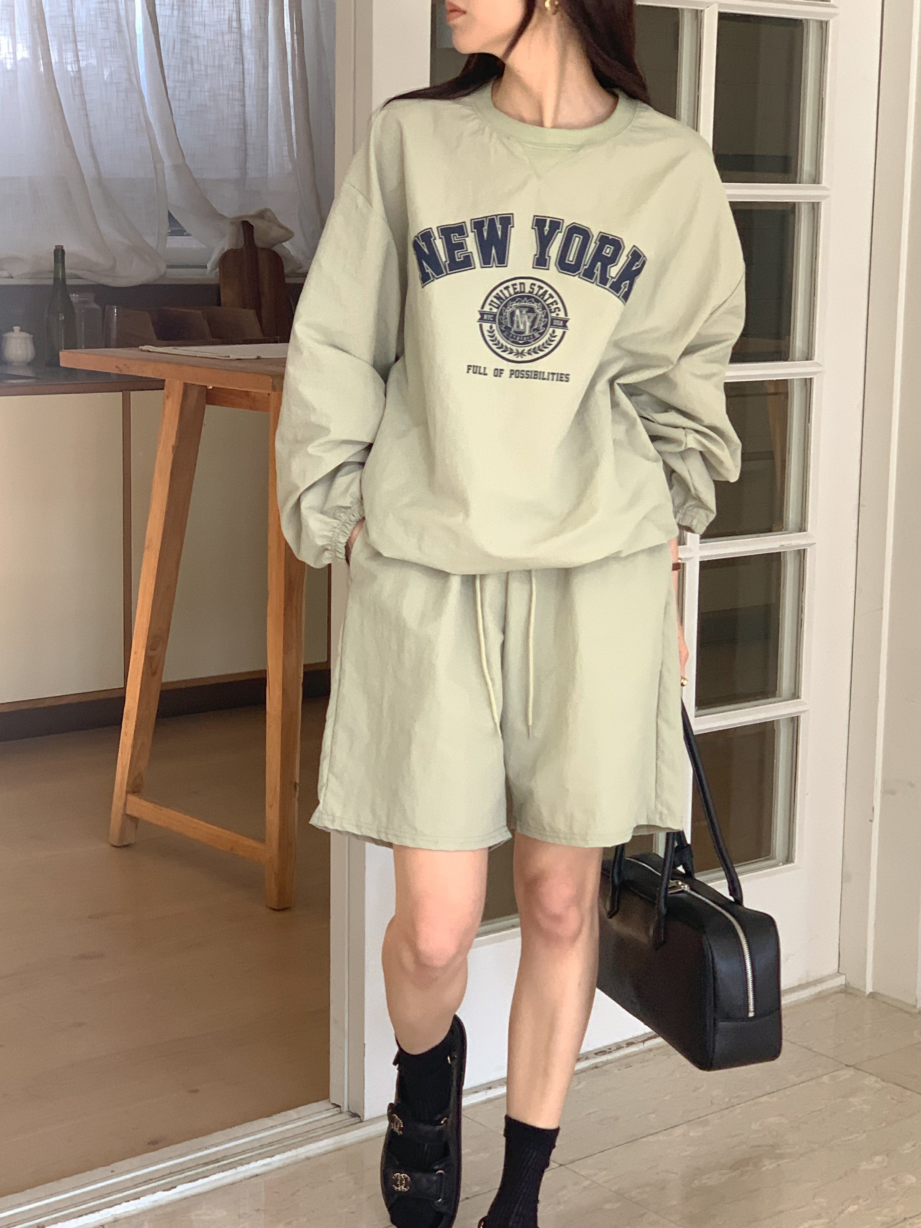 NEW YORKナイロンスウェット&ドロストショートパンツSET | 詳細画像8