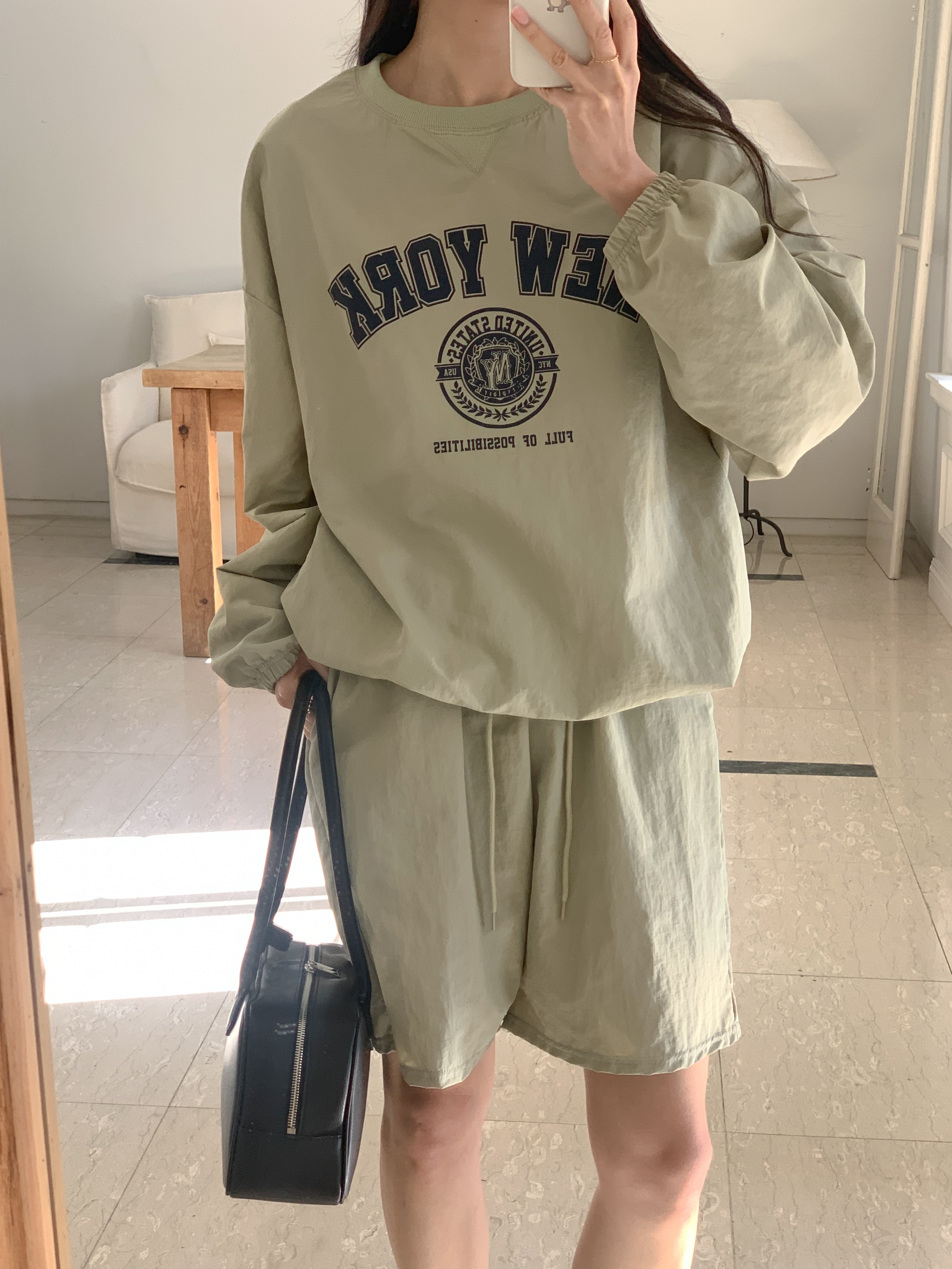 NEW YORKナイロンスウェット&ドロストショートパンツSET | 詳細画像9