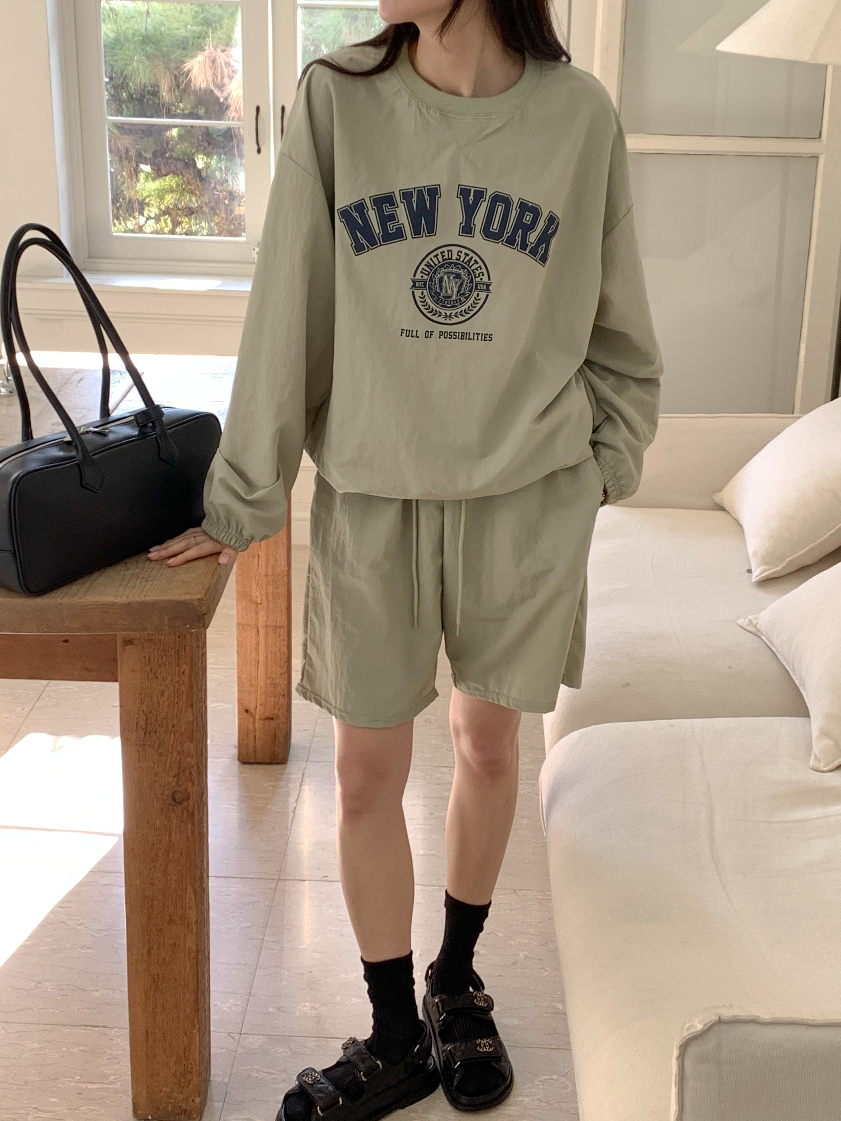 NEW YORKナイロンスウェット&ドロストショートパンツSET | 詳細画像10