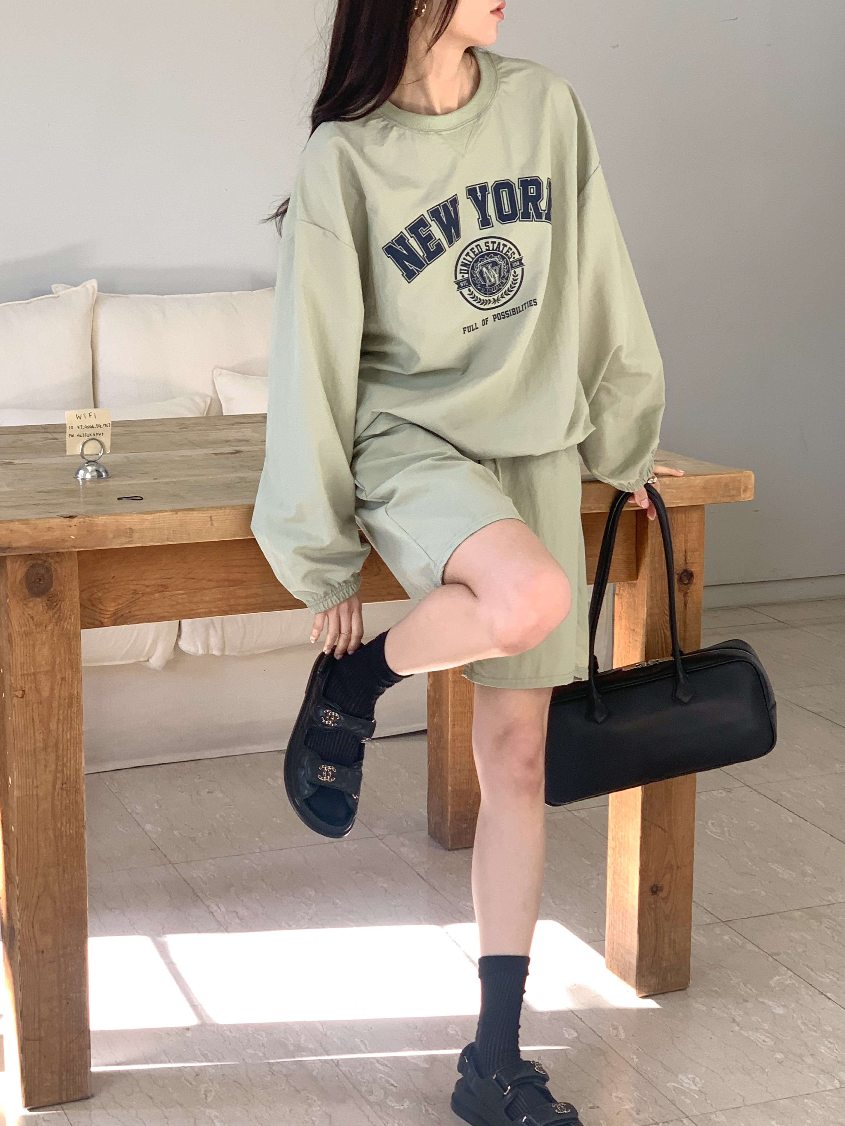 NEW YORKナイロンスウェット&ドロストショートパンツSET | 詳細画像15
