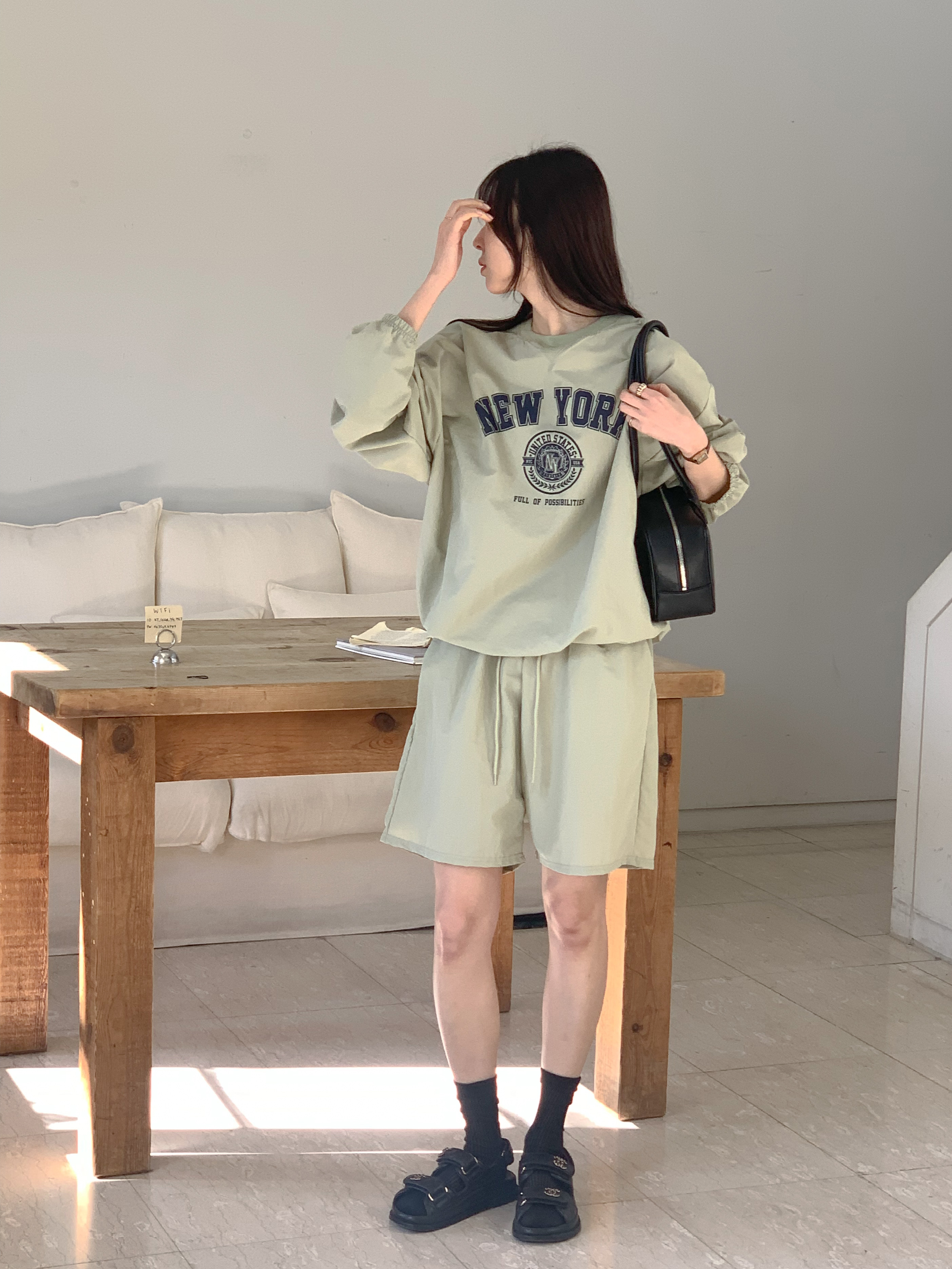 NEW YORKナイロンスウェット&ドロストショートパンツSET | 詳細画像16